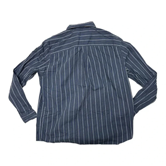 Eddie Bauer Men’s Blue Striped Button‎ Down Large - Picture 9 of 11